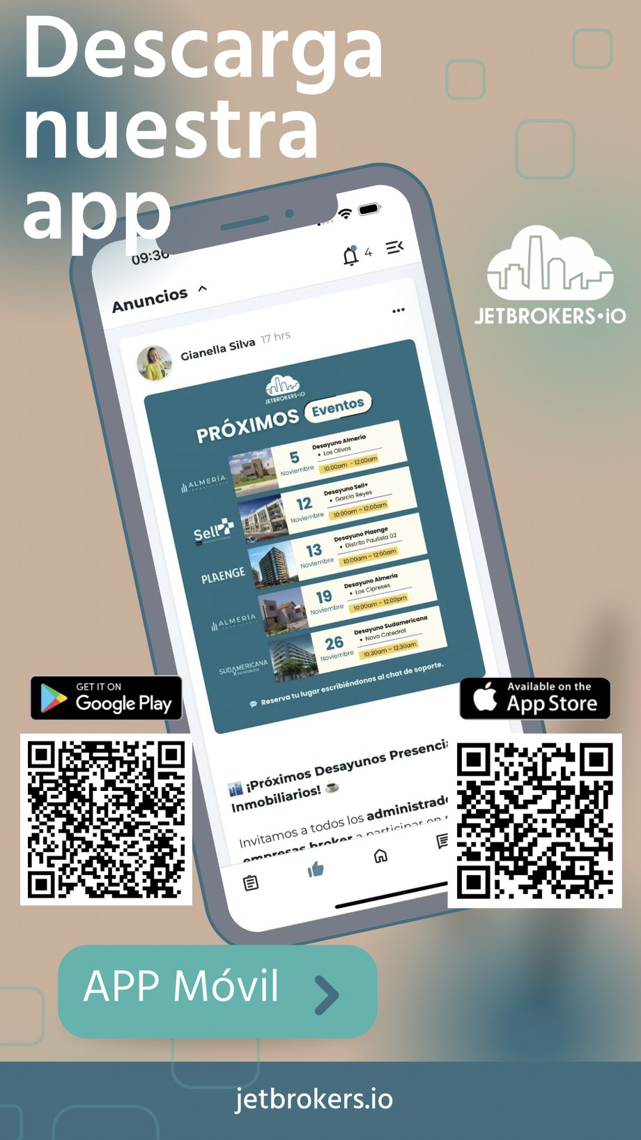 App JetBrokers en el celular